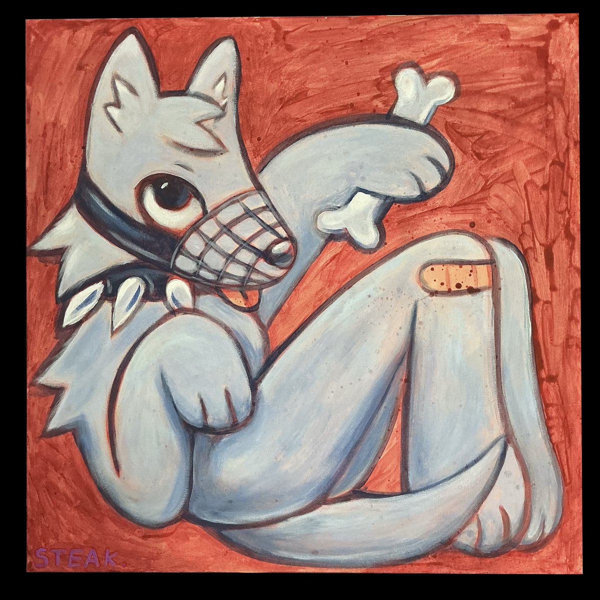 MeatSuperstar's tweet photo. “Throw a Dog a Bone?”
Acrylic on Canvas 🦴 https://t.co/cPlIXuyzhP