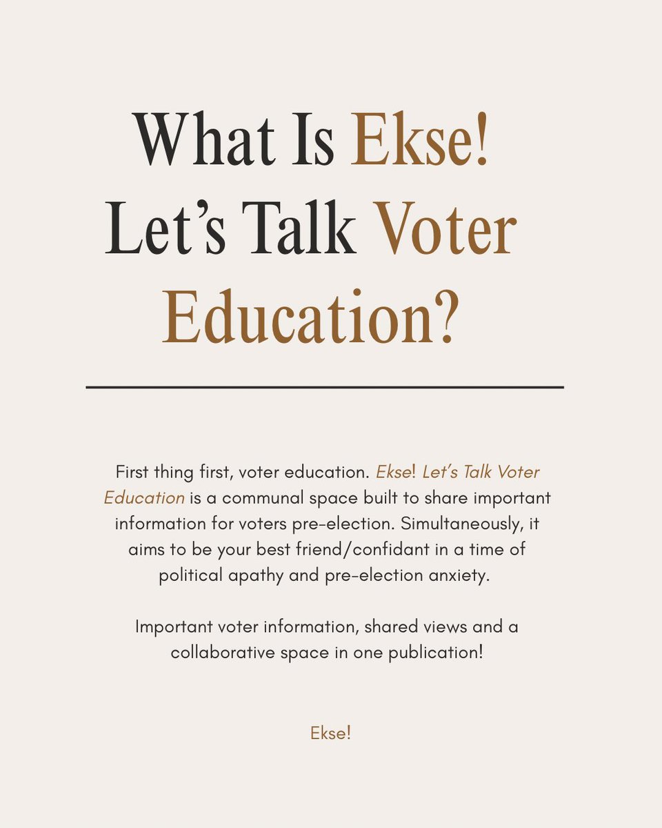 reabetsoee_k's tweet photo. So uhm hey guys!🥺🤎

I developed a pre-election voter’s guide to educate both first time voters and non-first time voters on the important factors to take into consideration during this time, and the manifesto is an important part in this mission. 1/3 -

https://t.co/aOFIMsuGo3 https://t.co/Zhme5jsCK0