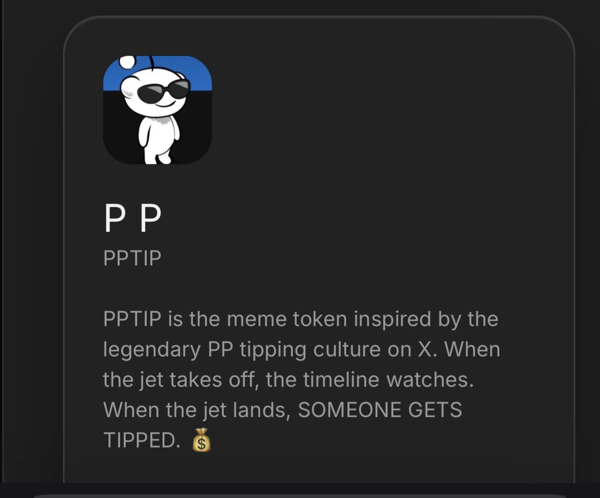 spacefahmii's tweet photo. @pp_privatejet_2 Hello King!
I created a PP meme token for the TIP culture.

https://t.co/AAXscADw9O

With good faith, the TIP community can ride this to the moon.

It’s on Robinhoodchain. https://t.co/JyjZYNbMg6