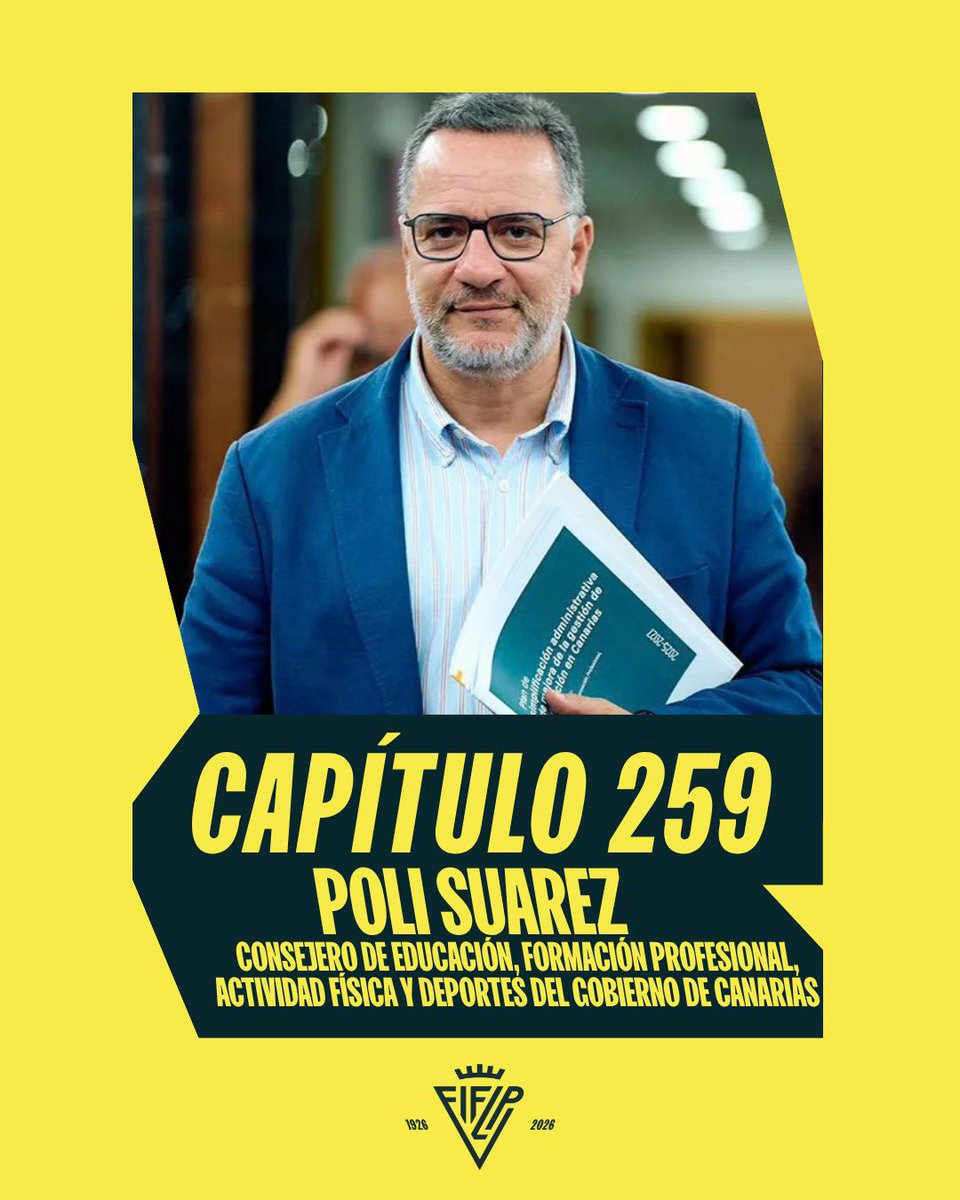RFIFLP's tweet photo. CAPÍTULO 259: POLI SUAREZ - CONSEJERO DE EDUCACIÓN, FORMACIÓN PROFESIONAL, ACTIVIDAD FÍSICA Y DEPORTES DEL GOBIERNO DE CANARIAS https://t.co/SrpEXici3W