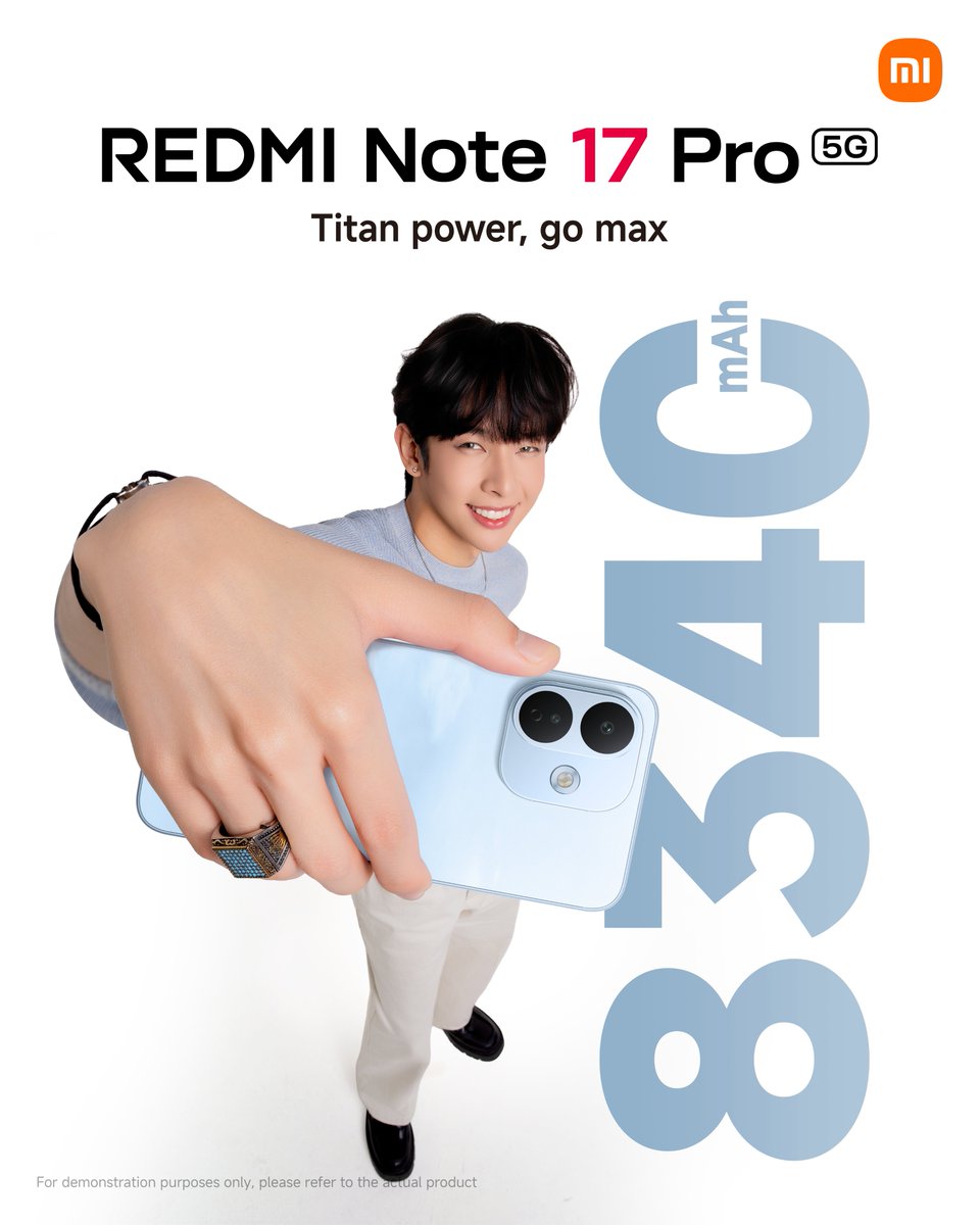 Xiaomi_PH's tweet photo. Meet Justin’s Pick. 🧡

The #REDMINote17Pro5G.

8,340mAh of Titan power ready for more.

#REDMINote17Series #REDMINote17SeriesxSB19 #TitanPowerGoMax https://t.co/G63Xz7CRLB