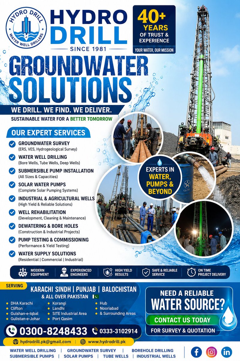 hydrodrill's tweet photo. #KarachiBusiness
#KarachiNetworking
#PakistanBusiness
#KarachiStartups
#MarketingPakistan
#PakistanTech
#EcommerceKarachi
#LogisticsPakistan
#KarachiBusiness
#KarachiNetwork
#DigitalMarketingPK
#Water  #SoftwareEngineeringPK
#PakistanStartups
#PakistaniProfessionals https://t.co/D0VjDSwpQ1