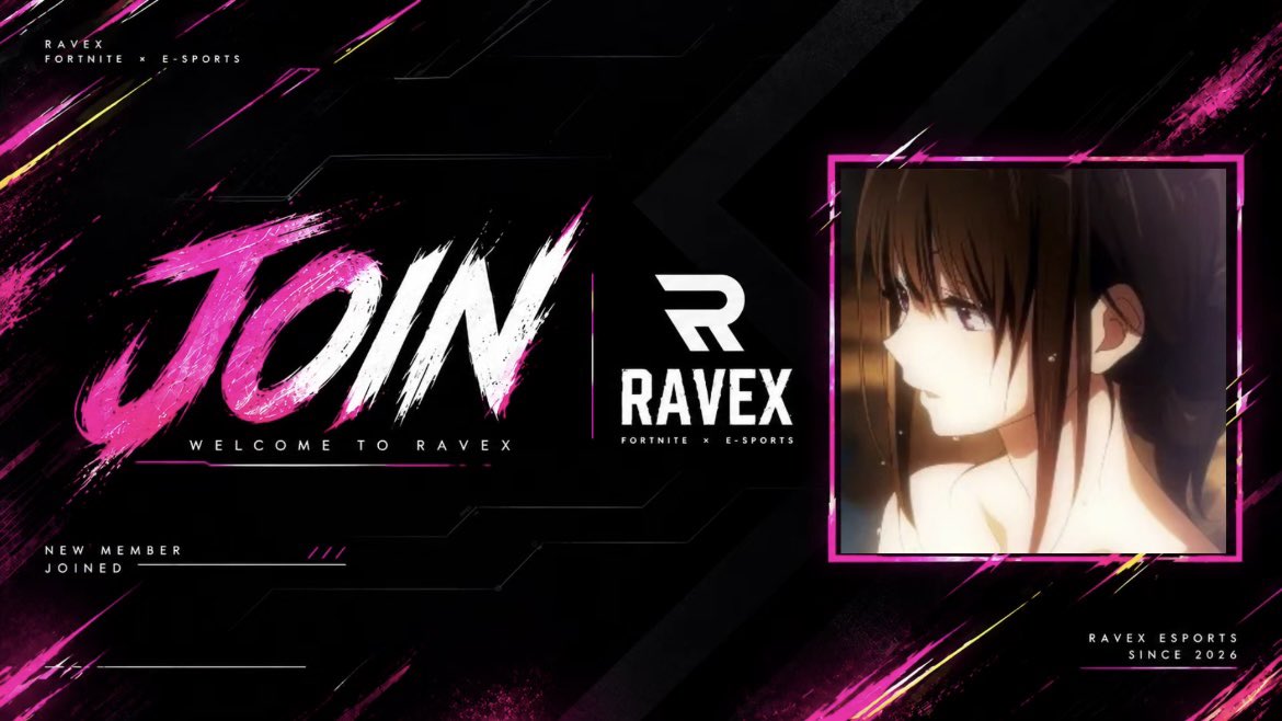 RAVEXESPORTS_'s tweet photo. 【RAVEX｜新メンバー】📢

RAVEX / 育成部門
れる(@Reruuufn)

これからのご活躍に期待🔥
#RAVEX #RAVEXWin #フォートナイト https://t.co/frRScWym5i