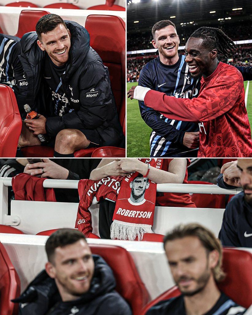 Tarzanjr554's tweet photo. 🚨 Andy Robertson on the incredible reception he received at Anfield:

🎙️ “I knew coming back to Anfield would be emotional, but I wasn’t ready for that reception. Hearing ‘Ooh Andy, Andy’ and seeing the supporters stand up honestly gave me goosebumps. You don’t forget moments like that.”

“I’m wearing a Tottenham shirt now, but I’ll never forget what Liverpool gave me. Those people watched me grow, win trophies and live some of the best moments of my career. Hearing them sing my name again meant more than I can explain.”

“And then the game starts and you have to switch off the emotion and compete. But walking away from Anfield knowing the fans still showed me that much love… that’s something I’ll carry with me for the rest of my career.”