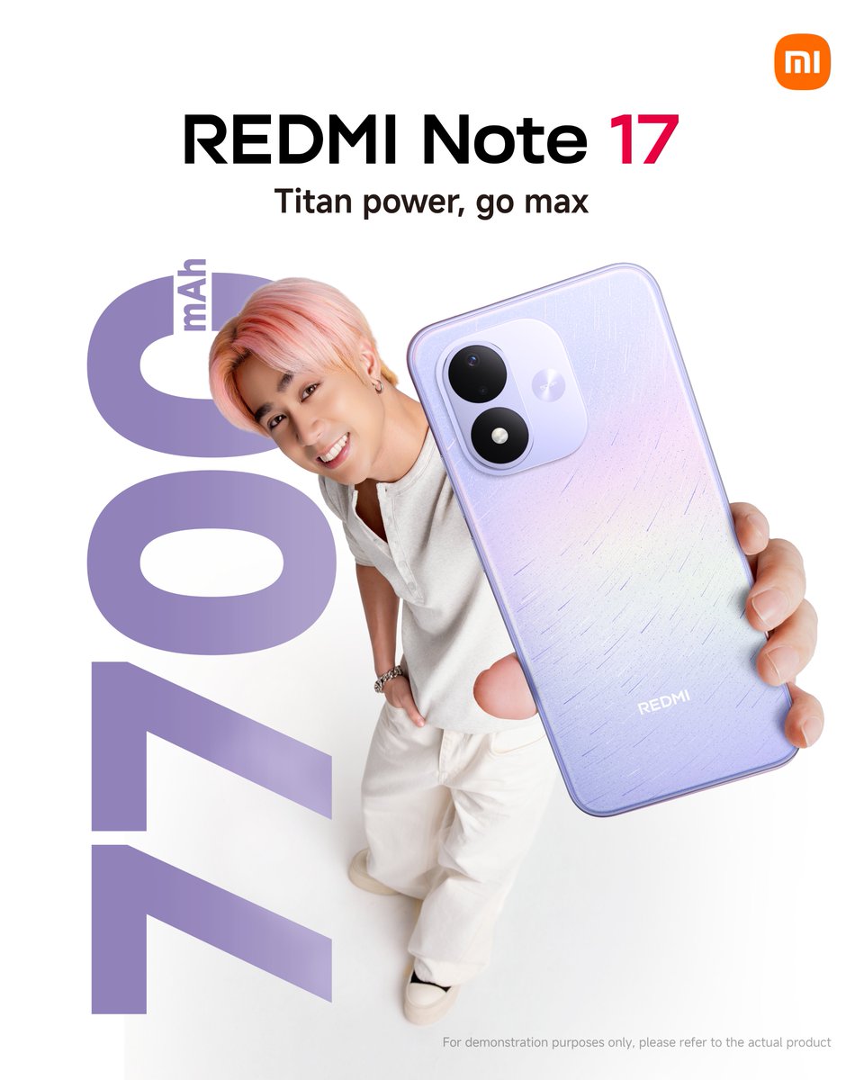 Xiaomi_PH's tweet photo. Meet Josh’s Pick. 🧡

The #REDMINote175G.

7,700mAh of Titan power made to go the distance.

#REDMINote17Series #REDMINote17SeriesxSB19 #TitanPowerGoMax https://t.co/VQLHvtCe9B