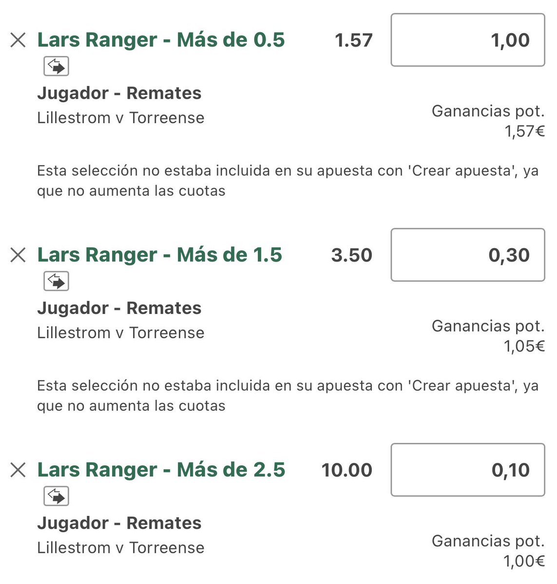 ripxbets's tweet photo. 🪜Escalera de Lars Ranger🪜

🧐 Lars Ranger de local cumple con al menos un remate en sus últimos 24/26 partidos, promediando casi 2pp, viene cumpliendo la cuota 3.50 en sus últimos 5 partidos.

☝🏽En este partido el Lillestrom se enfrenta en casa al Torreense, equipo de SEGUNDA división portuguesa, por lo que me espero bastante diferencia de nivel.

💰STAKE����
🟢 Stake 1 cuota 1.57
🟠 Stake 0.3 cuota 3.50
🔴 Stake 0.1 cuota 10

📊 Estadísticas de @StatsHubCom
