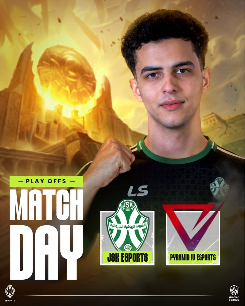 JSK_Esports's tweet photo. MATCH DAY! 🔥
The next battle is here. 💚⚔️
🆚 Pyramid IV Esports
🕔 17:00 GMT+1
📺 Live: https://t.co/70FknTeESP
Time to bounce back. Let’s fight! 💚🔥
#JSK_FTW #ALIP26 https://t.co/AjUvsqmJQy