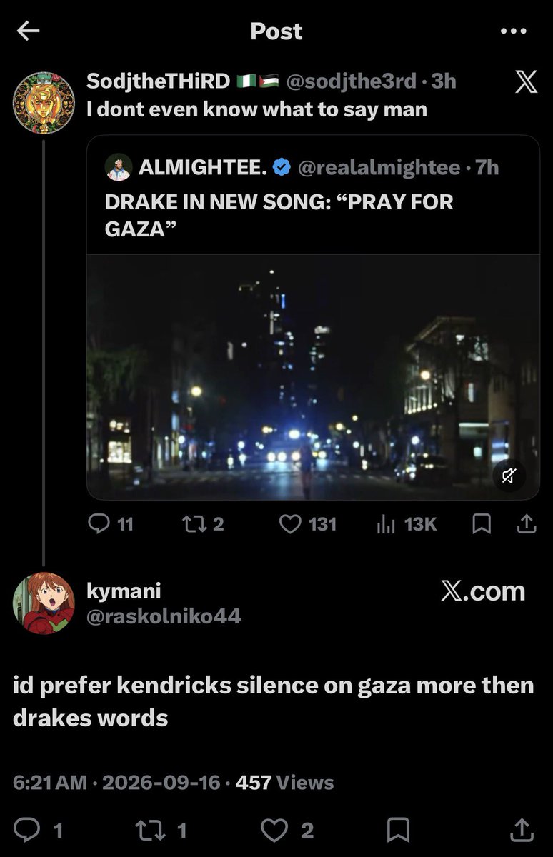 devontsr's tweet photo. These people don’t care about Gaza at all they just hate Drake https://t.co/Ylb7z9J3el