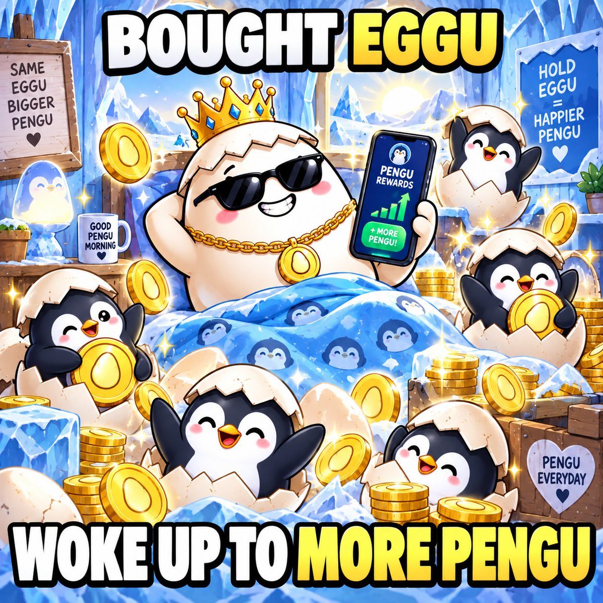 King93314King's tweet photo. 🥚 One egg. One mission.
Hold $EGGU → earn $PENGU. 🐧
The hatch continues. The flock gets bigger.
Don’t just watch from the sidelines — check the chart, do your own research, and join the EGGU flock.
📈 https://t.co/aIaNyC5PsT…
🌐 https://t.co/pQr7J8tlTm
#EGGU #PENGU https://t.co/WryKrfkkr4