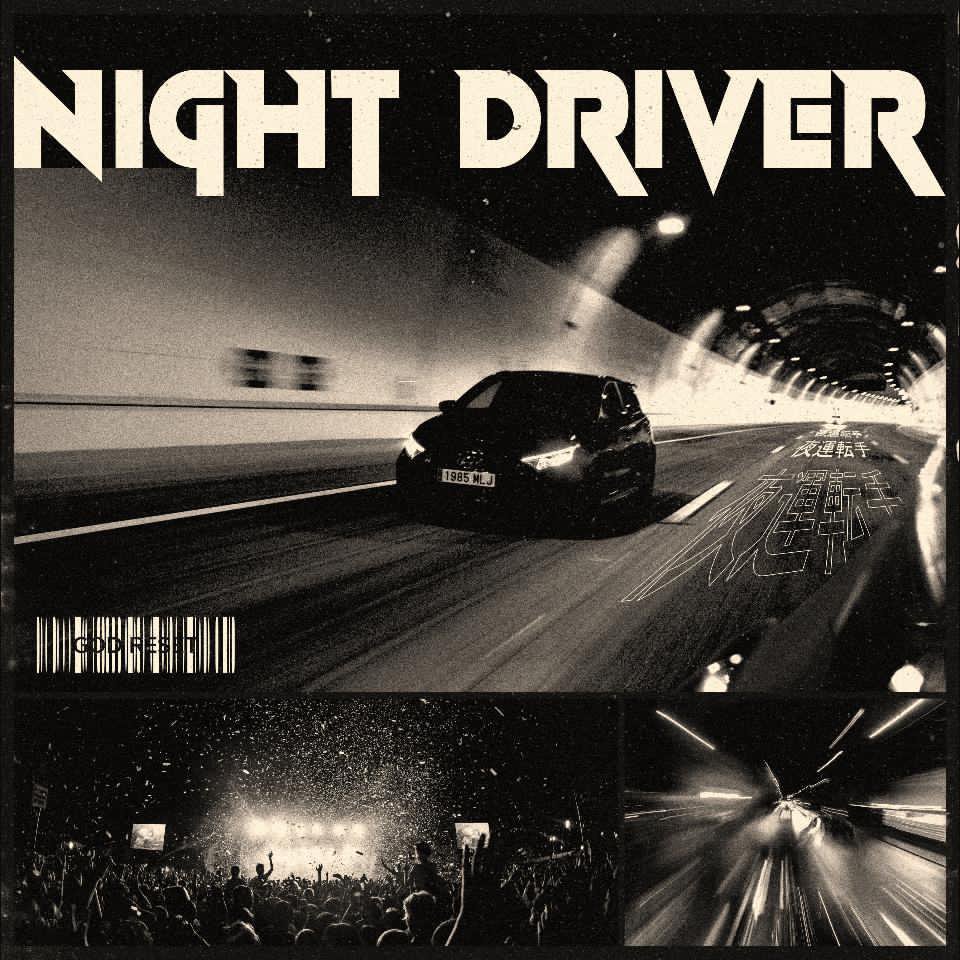 Monarchstudios8's tweet photo. Here's the cover I made for God reset's single "Night driver" 
He said:
"The song and poster has to capture the feeling of driving home after a crazy night out. Speeding down the highway not thinking about tomorrow". https://t.co/ns40eSotZW