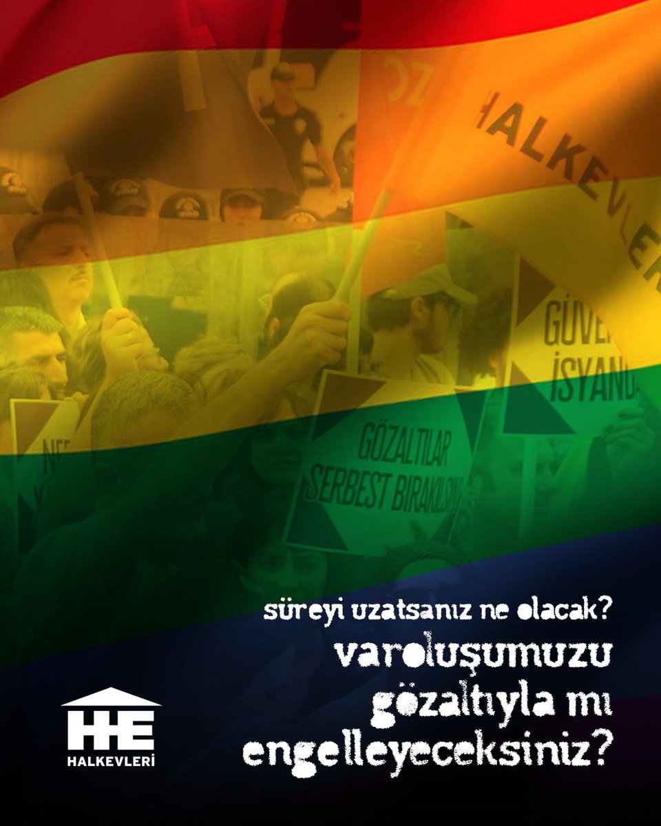 halkinhaklari's tweet photo. LGBTİ+lara yönelik saldırılara ve gözaltılara karşı İstanbul Çağlayan Adliyesi önünde yan yana geldikleri için gözaltına alınan 108 arkadaşımızın gözaltı süresi uzatıldı. 

Varoluşumuzu gözaltıyla mı engelleyeceksiniz?
 
Saray'ın nefretine ķarşı "varoluşumuz onurumuzdur" diyenlerin yanındayız!
Yalnız ve çaresiz değiliz, birlikte güçlüyüz!