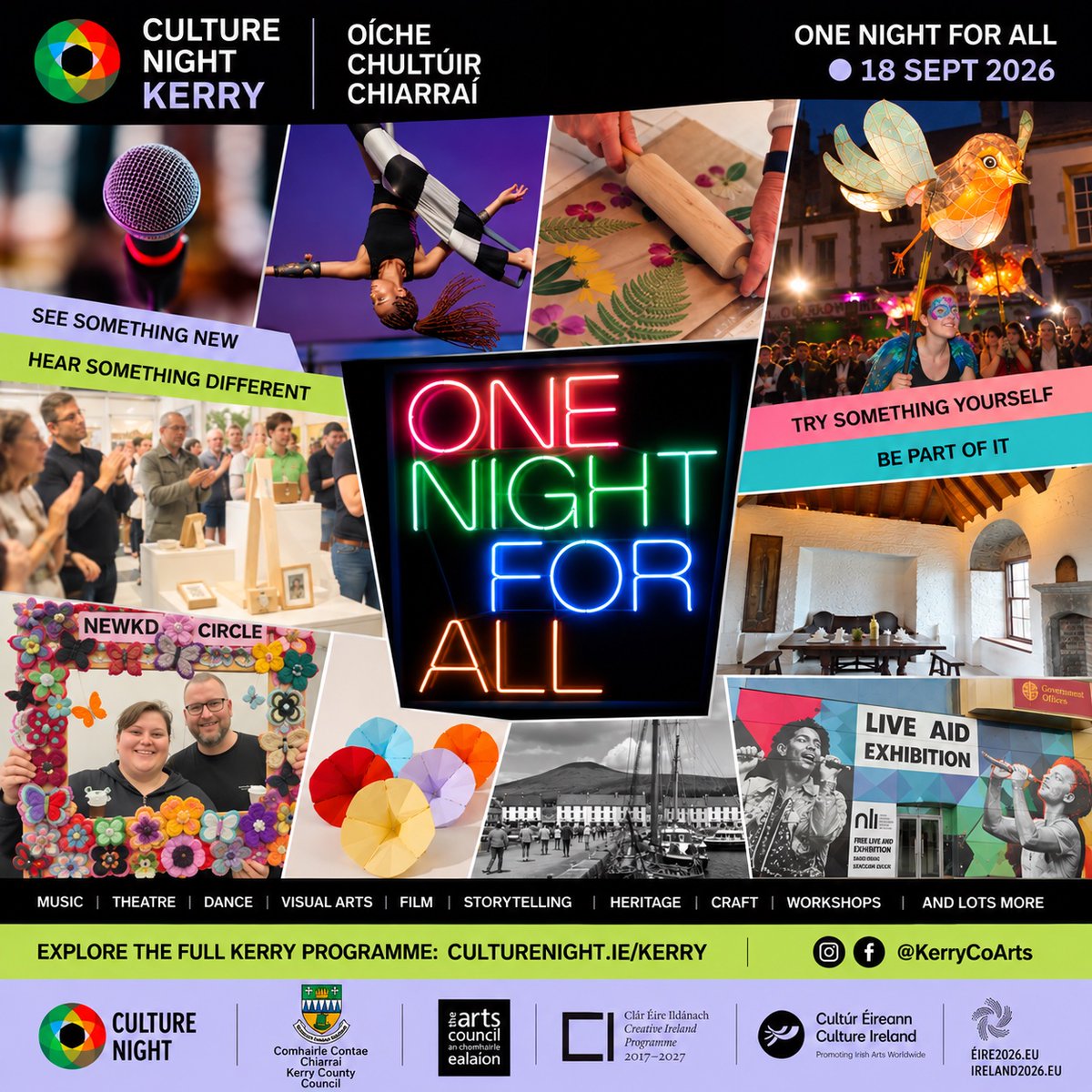 KerryCoArts's tweet photo. Kerry comes alive this Friday for Culture Night.

Free events. All ages. Everyone welcome.

Find out what’s happening near you:
 https://t.co/rMsnkIDmAd
@KerryCoCouncil @DiscoverKerry_ @artscouncil_ie
#CultureNight #OícheChultúir https://t.co/teWndIXIbr