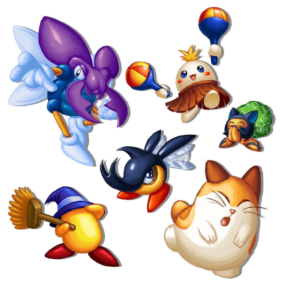 Tennasi19's tweet photo. Finished the work on a Drawpile of few Kirby characters. #Kirby https://t.co/ROuOHgjdYw