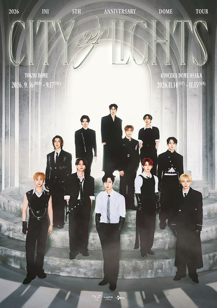 INI_Fnc's tweet photo. INI 5TH ANNIVERSARY DOME TOUR
2026/9/16(水)・17(木)東京2DAYS開幕

■セトリ/座席表
https://t.co/gZuiIUXVHC

＊セットリスト
＊日替わり曲・変更点
＊ステージ構成

📍東京ドーム
#INI #INI_DOME_TOUR
#INI_CITY_OF_LIGHTS https://t.co/lprjsDjdFT