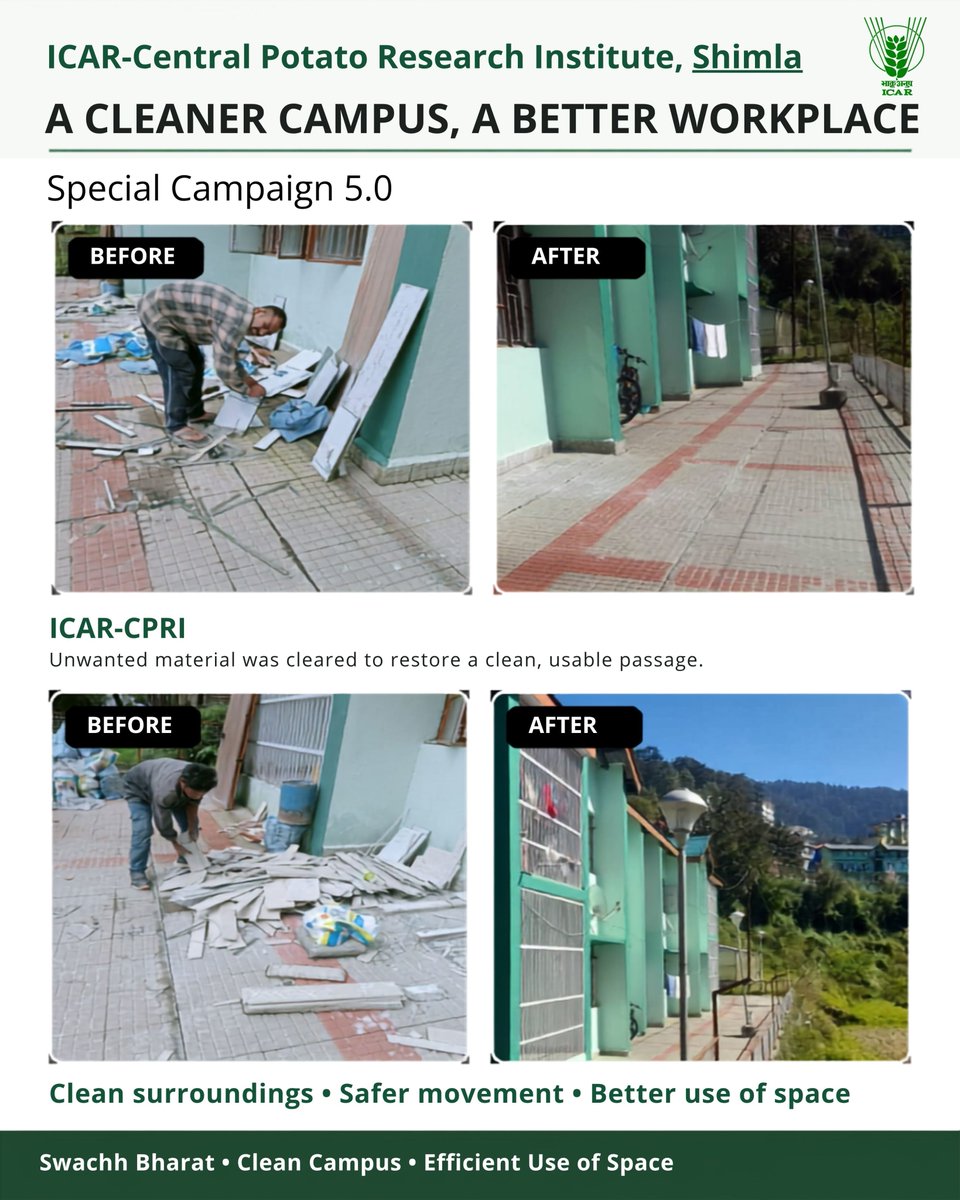 icarindia's tweet photo. Special Campaign 5.0 strengthened Swachhata, reduced pendency &amp; improved record management. Govt. of India has announced Special Campaign 6.0 from 2–31 Oct 2026. #SpecialCampaign6 #SpecialCampaign5 @ChouhanShivraj @mpbhagirathbjp @RNK_Thakur @PIB_India @mygovindia @AgriGoI https://t.co/665lOu9mbJ