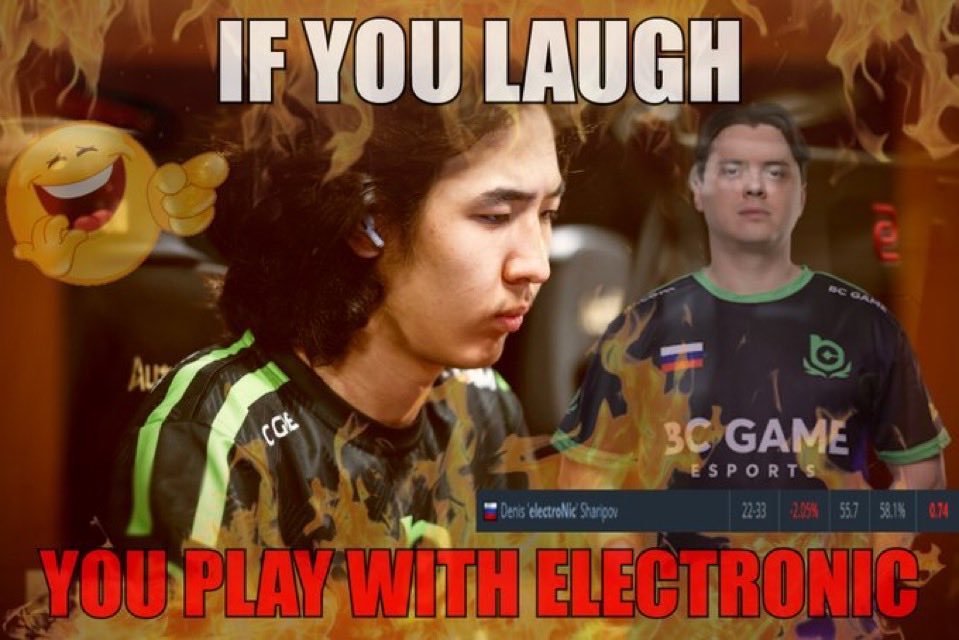 darkreaper969's tweet photo. @volleyball48830 @NartOutHere HAHAHAH electrobot and somple are washed lil bro, try not to laugh or you go to BCGame type shit, also i bet i watch way more CS then you bot 🤣🗿 https://t.co/sXpyHYecAo