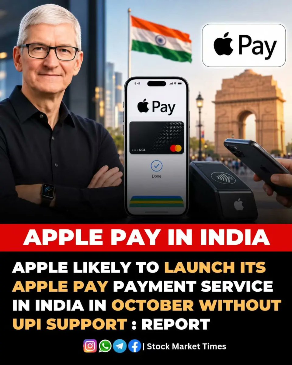 GeorgetteL2ev's tweet photo. Apple Pay, the iPhone maker’s digital payments service, is expected to launch in India by October. The move would give Apple access to the country’s premium credit card market and earn it a fee on every transaction, sources said. https://t.co/qX8JMs2jNf