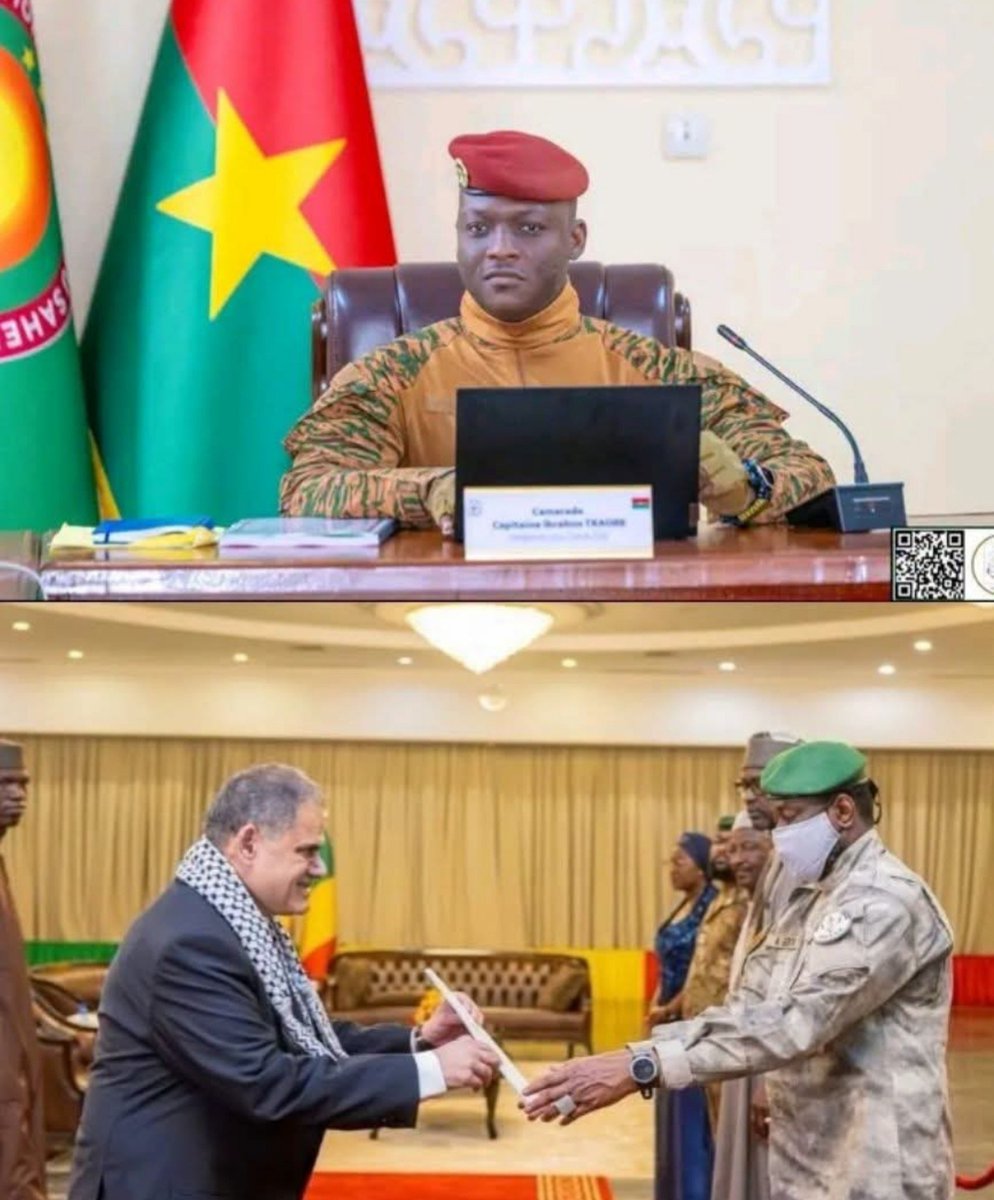 Aminatazongtc's tweet photo. 🇧🇫🇵🇸 Fico feliz em ver Burkina Faso a reforçar os seus laços diplomáticos com a Palestina. ❤️

A nomeação de Hassan Albalawi como novo embaixador palestiniano mostra que esta relação continua a ganhar força. 🇧🇫🤝🇵🇸

#BurkinaFaso #Palestina #FreeAfrica https://t.co/jbdGmhmL7g