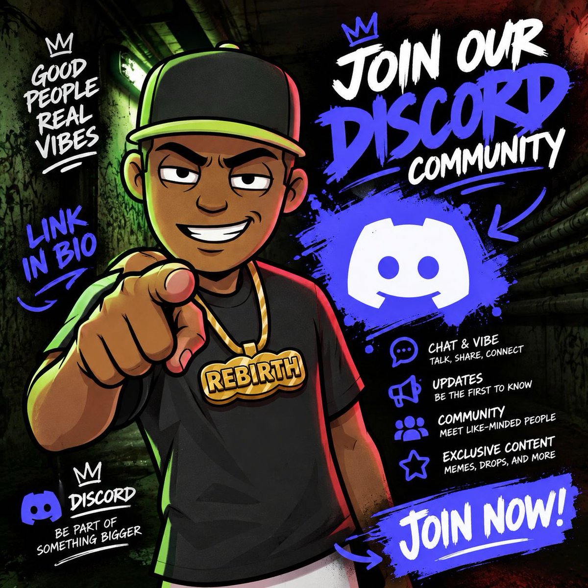 Rebirthnewhope's tweet photo. Gm Be sure to get into the discord 
Updates and info will always be in the server 

https://t.co/jtrSBjz4zQ https://t.co/FXqf8Rn1A6