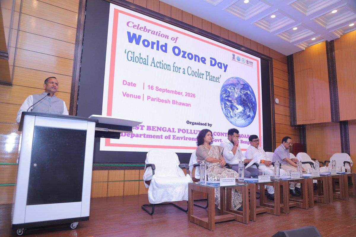 WBPCB's tweet photo. The programme was graced by the presence of Shri @manojoraonbjp, MIC; Shri @GharamiDibakar, MOS; Dr. Ashoke Pratap Singh, IFS, MS; Smt. Sumana Bhattacharya, IFS, CEO, Department of Environment, Govt. of West Bengal; and Shri Samanjit Sengupta, WBCS (Exe), SPM. (2/3) https://t.co/j5TNKuuLOP