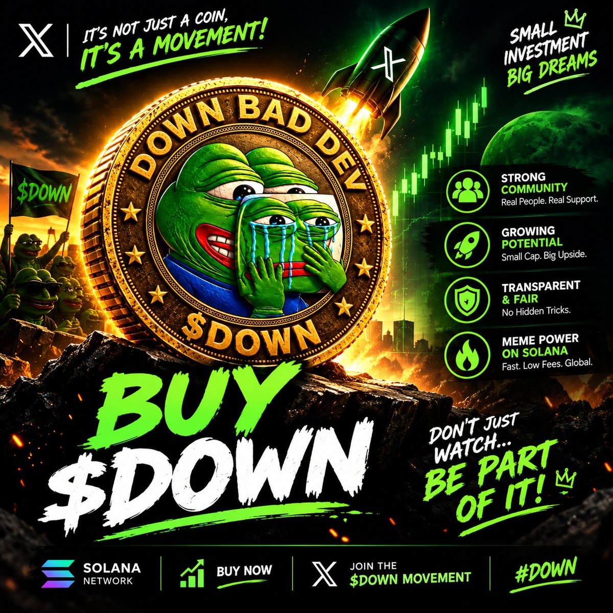 downbad_cooks's tweet photo. 🐸💚 DOWN BAD? Get $DOWN.

Meme power. Solana speed. Community driven. 🚀

Don’t just watch — join $DOWN.
https://t.co/AFi5j7JbgS

CA:GcLYeT1ehBvtMbLPSPWBnozqLuxvqcGMjasb9Rktpump

#solana #crypto #memecoin #pumpfun https://t.co/VU5wgPjPty