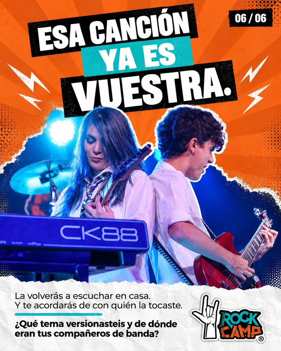 RockCampES's tweet photo. Y entonces llega el concierto!!
Y de pronto la canción que elegisteis ya tiene otra historia: la vuestra.

¿Qué tema has versionado en RockCamp? Te leemos https://t.co/hnT3d1NUkZ