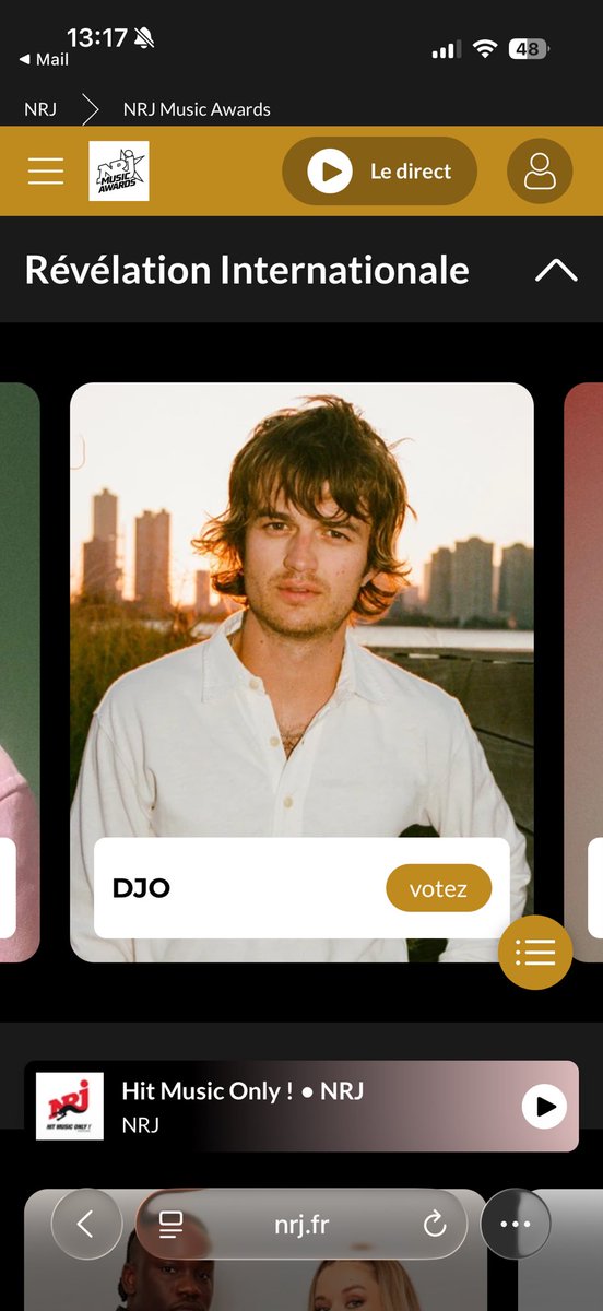 melspress0's tweet photo. Oyez oyez chers fans de djo, il est l’heure d’aller voter pour lui pour les NRJ MUSIC AWARDS https://t.co/LYRlDV5aYC
