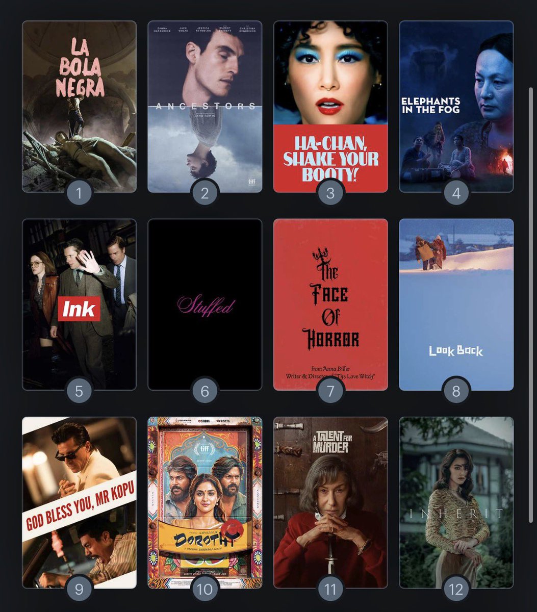 dancindanonfilm's tweet photo. Back in NYC after a very good time at #TIFF26. My faves of the fest:

1. La Bola Negra
2. Ancestors
3. Ha-Chan, Shake Your Booty!
4. Elephants in the Fog
5. Ink
6. Stuffed
7. The Face of Horror
8. Look Back
9. God Bless You, Mr. Kopu
10. Dorothy
11 A Talent for Murder
12. Inherit https://t.co/SB2HjyVSO0