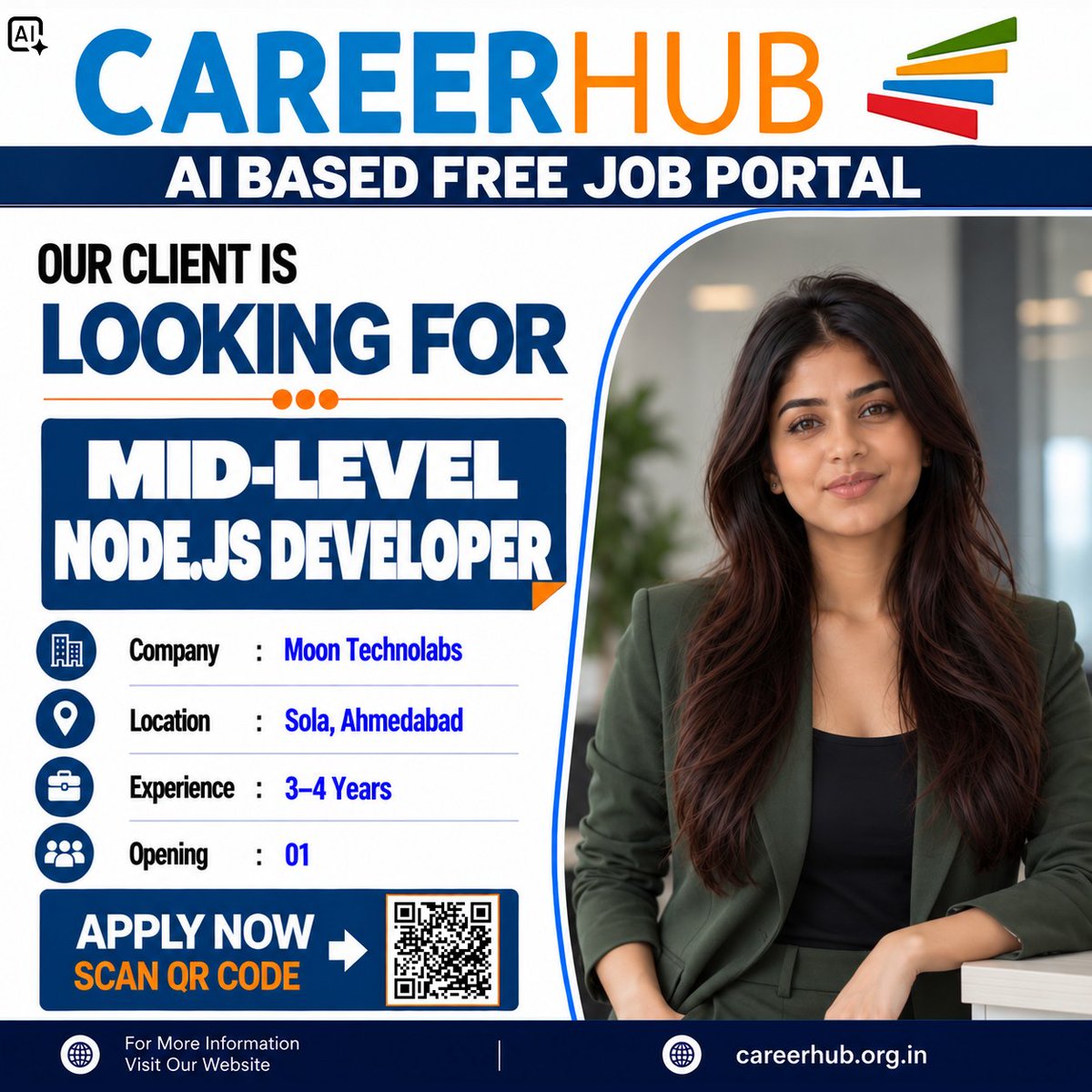 careerhub_iespl's tweet photo. Now Hiring: Mid-Level Node.js Developer
Moon Technolabs | Ahmedabad
Experience: 3–4 Years | 1 Opening
Node.js | Backend | APIs | Database | Optimization
Apply via CareerHUB.
Link in bio.
#CareerHUB #NodeJSJobs #BackendDeveloper #AhmedabadJobs #Hiring https://t.co/bCUEkKfKJE