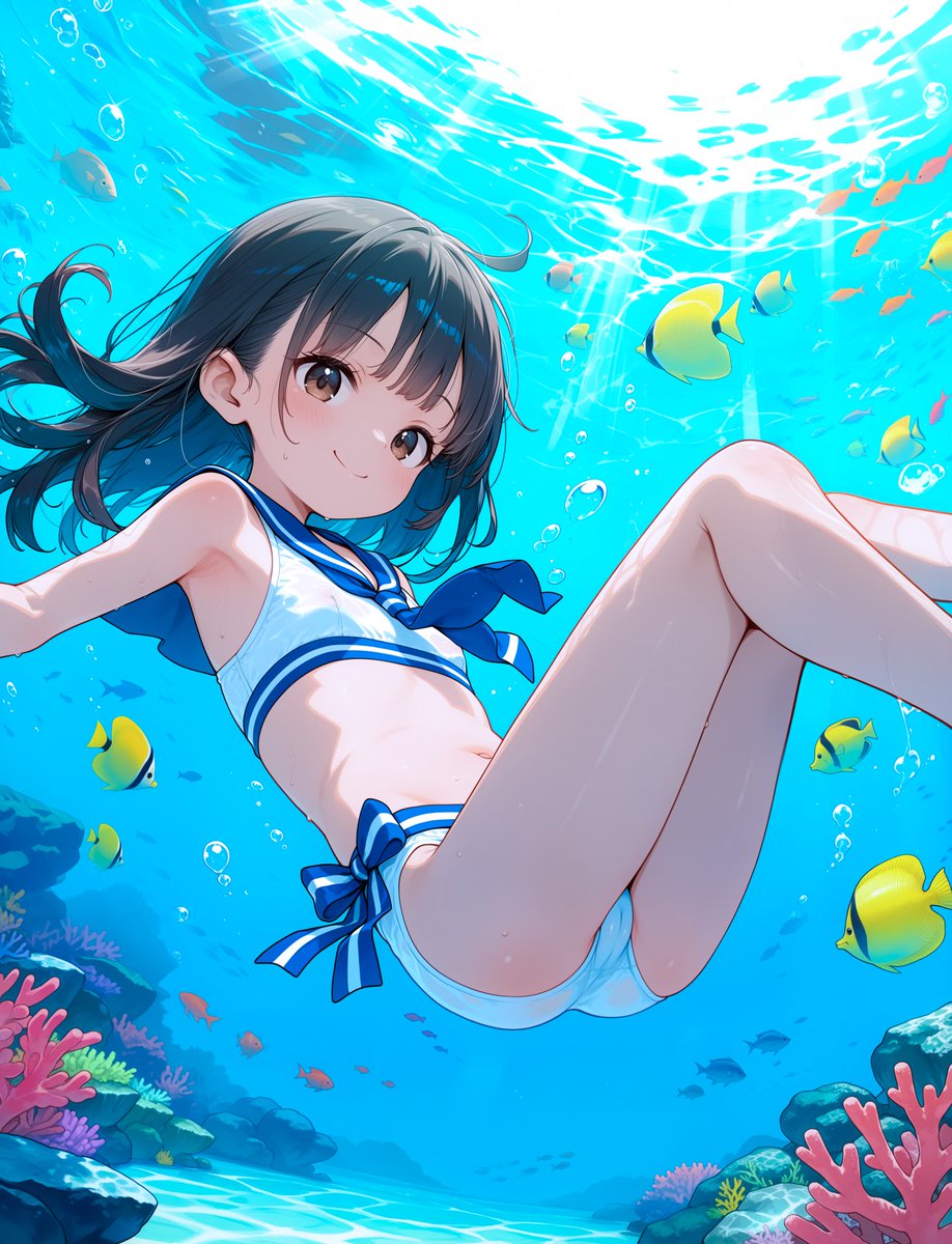 da2el2da's tweet photo. 口開けたほうが楽しそうな絵になるけど、水中で口開けるの危なくね？って思って閉じましたｗ https://t.co/q4MsoqtKGF
