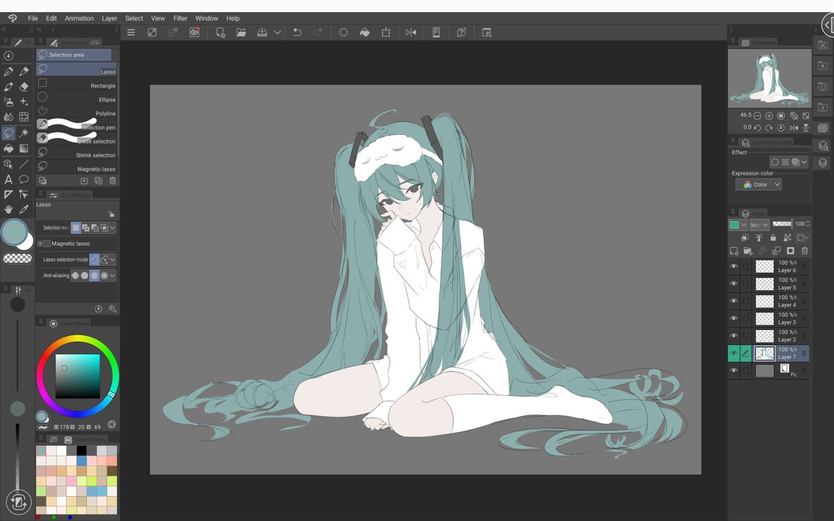 whensawol's tweet photo. #絵描きさんと繋がりたい
お休みの #初音ミク 🐟 https://t.co/CFkG4pbITh