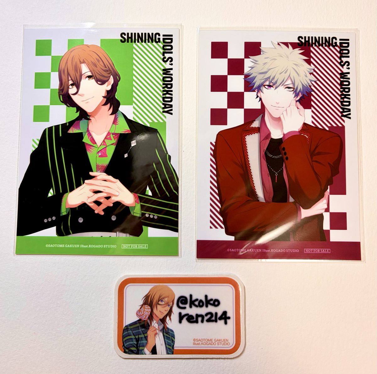 kokoren214's tweet photo. 【交換】 うたプリ SHINING IDOLS' WORKDAY 特典 アナザージャケット ブロマイド 

譲→ブロマイド：嶺二・蘭丸
        ジャケット：翔・嶺二

求→各同種 レン

池袋手渡し＞郵送
※夏祭り・アニナイト
19・20日参加予定あり

検索からもお気軽にお声掛けください https://t.co/aw4Fr12SHd