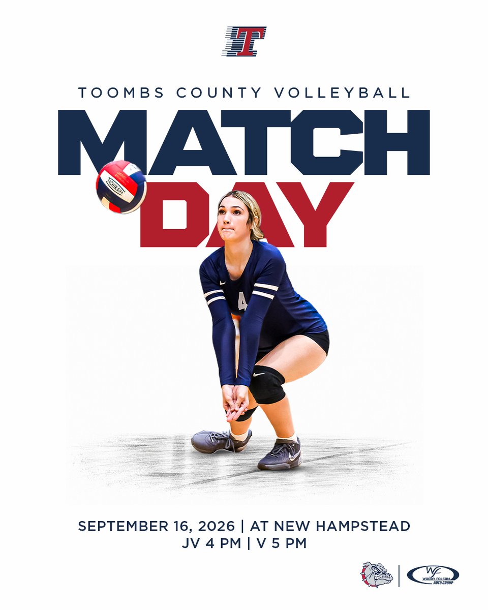 ToombsDogs's tweet photo. MATCH 🏐 DAY!

🆚 New Hampstead High School
⏰ JV, 4 PM | V, 5 PM
📍New Hampstead High School
🎟 https://t.co/B5t9GBg9Hx

Presented by Woody Folsom Automotive

#GoDOGS #BeADOG #BAD https://t.co/DRC8B54JwB
