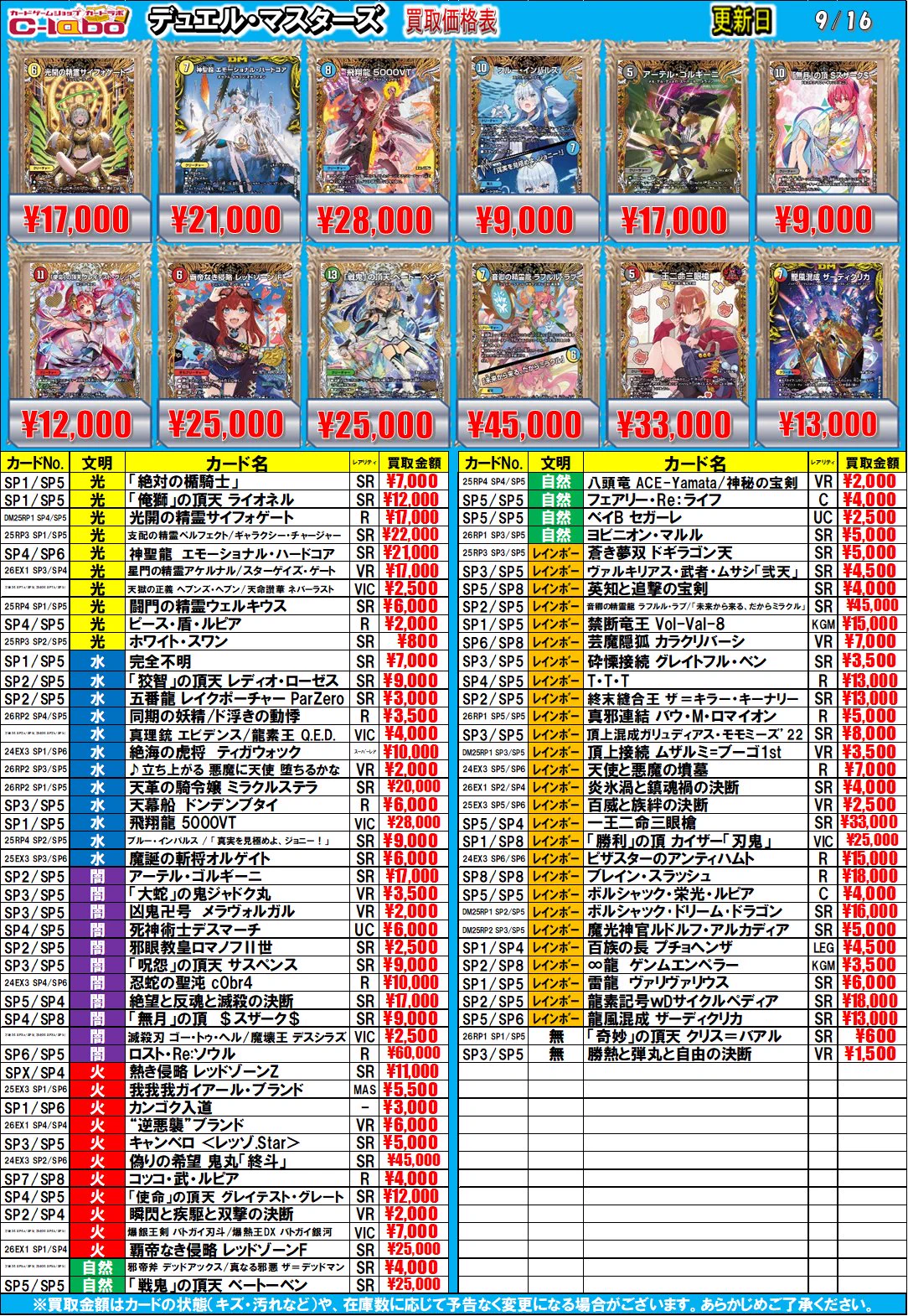 カードラボ札幌店 в X: „【#デュエルマスターズ】買取情報 こちらの