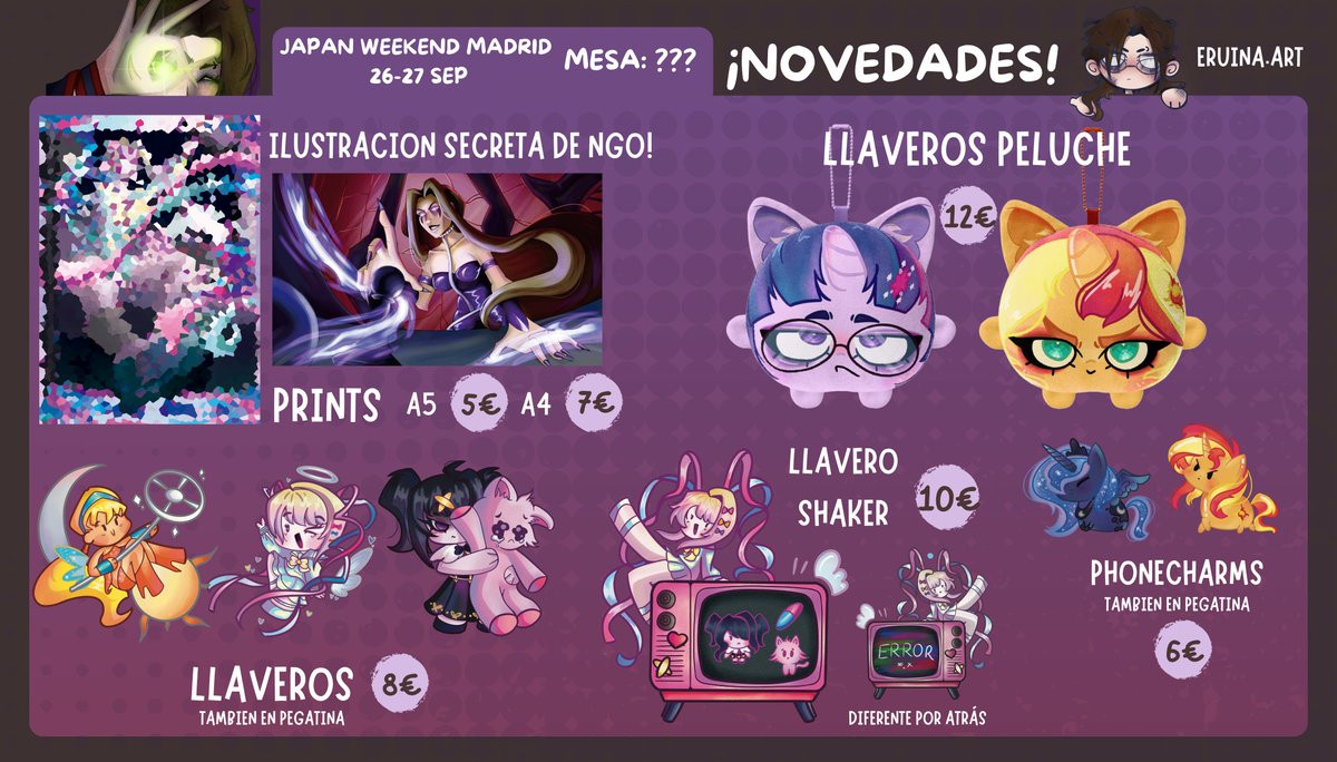 Eruina_Art's tweet photo. ✨CATÁLOGO DE LA JAPAN WEEKEND DE MADRID ✨

Aún no conozco la ubicación de mi mesa, en cuanto lo sepa actualizaré la información ^^

Estoy aceptando reservas, así que puedes mandarme un mensaje sin problemas o rellenar el siguiente formulario: https://t.co/BlLBtmcC3o

#jwarte https://t.co/82g3oqIevf