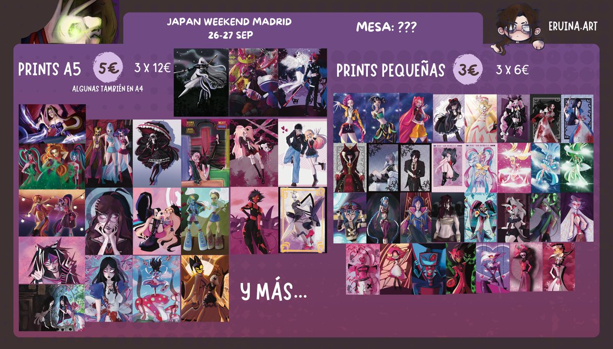 Eruina_Art's tweet photo. ✨CATÁLOGO DE LA JAPAN WEEKEND DE MADRID ✨

Aún no conozco la ubicación de mi mesa, en cuanto lo sepa actualizaré la información ^^

Estoy aceptando reservas, así que puedes mandarme un mensaje sin problemas o rellenar el siguiente formulario: https://t.co/BlLBtmcC3o

#jwarte https://t.co/82g3oqIevf