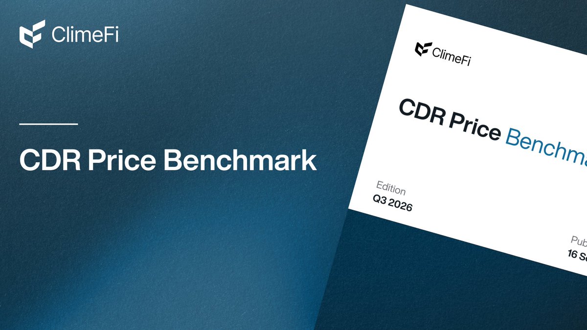 ClimeFiHQ's tweet photo. The #CDRPriceBenchmark: a new quarterly series from ClimeFi

ClimeFi’s new quarterly report serves a market benchmark for carbon dioxide removal (CDR) pricing across pathways and vintages.

#CarbonRemoval https://t.co/P6yvPjQ6fJ