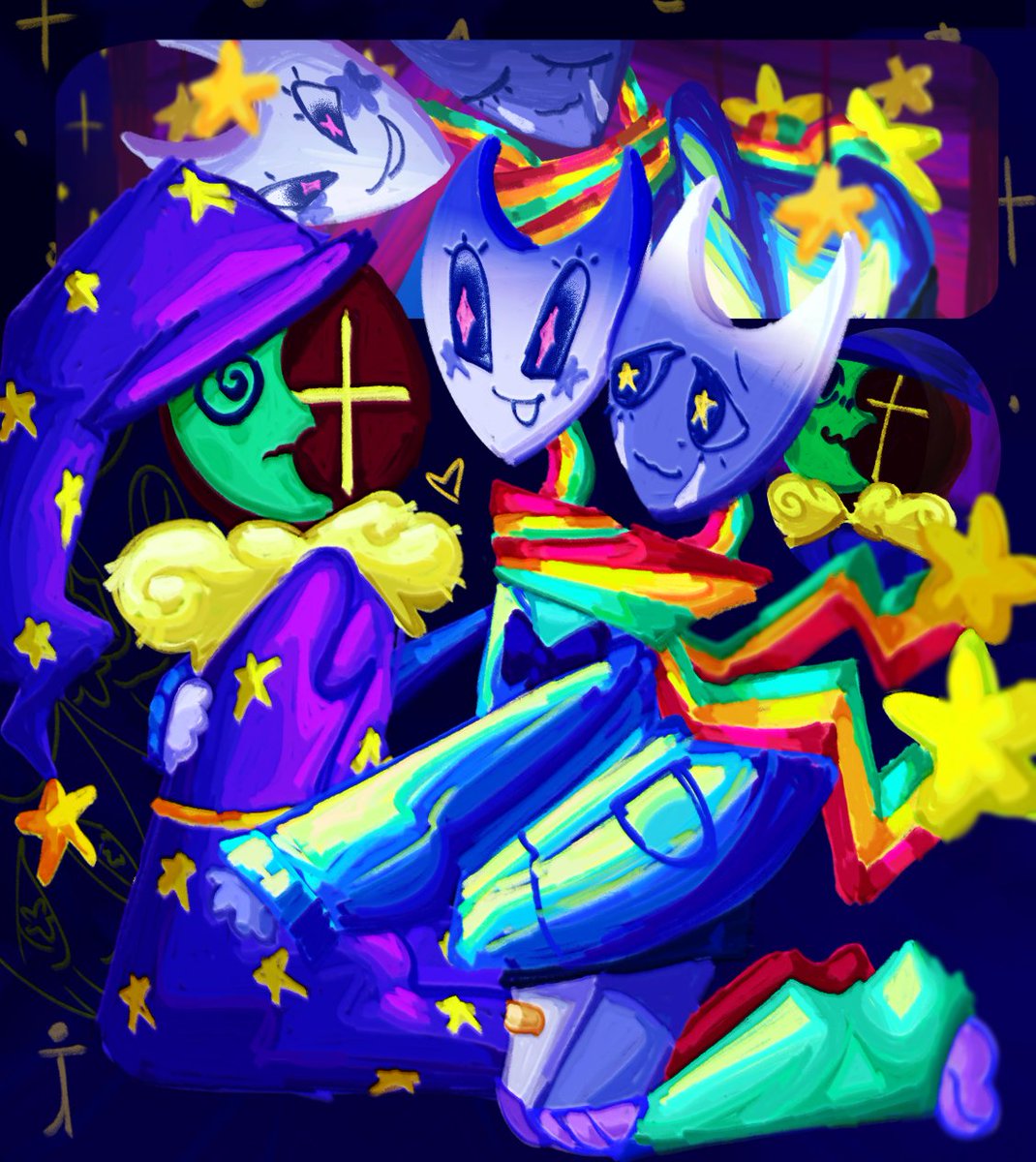 JealousIgnorer's tweet photo. Old art
Desing by @Kerropinii 
It was a gift 
#RazzleAndDazzle #DandysWorld #RnD #fanart #Astro #moonmask https://t.co/kuae3jBDdx