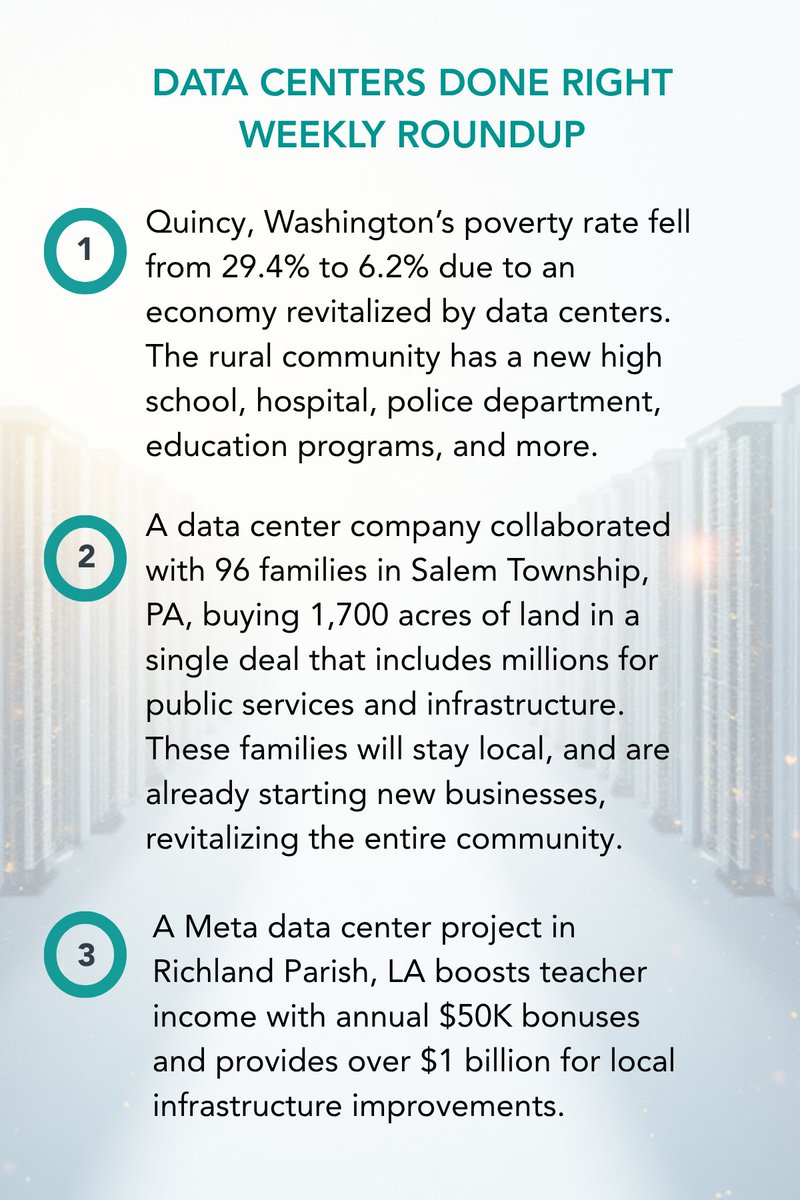 RAEDEN_DCs's tweet photo. Data centers can, and often do, have a positive impact on communities. The success stories fly under the radar. That's why we're highlighting new ones weekly. https://t.co/4y6buZfV2I