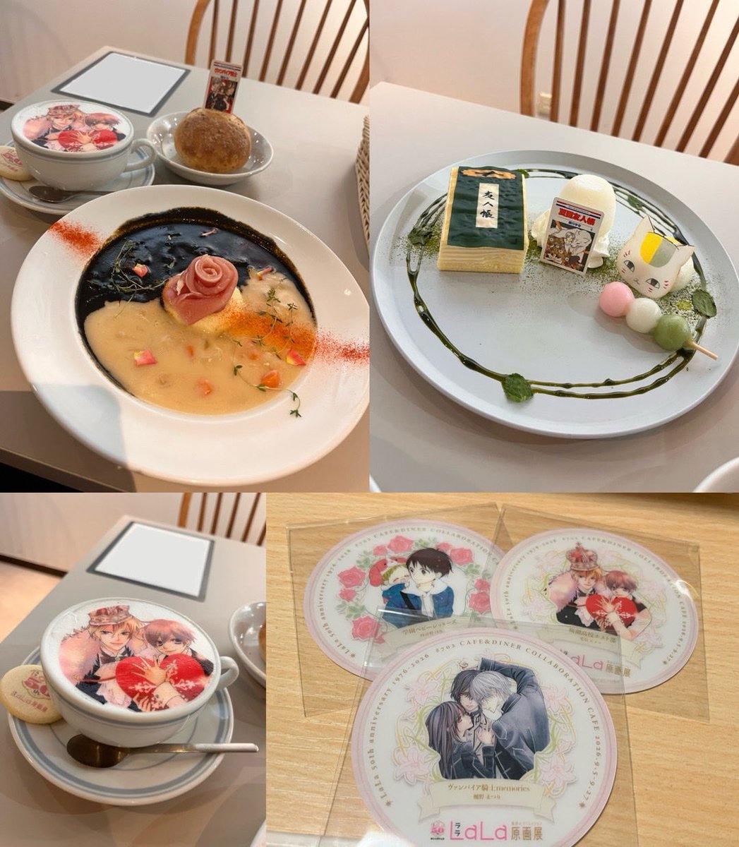 kami_jiyo's tweet photo. 原画展に行きコラボカフェにも行き、コースターも一番欲しかったのが手に入り最高の一日でしたわ https://t.co/77KkiJ5yi3