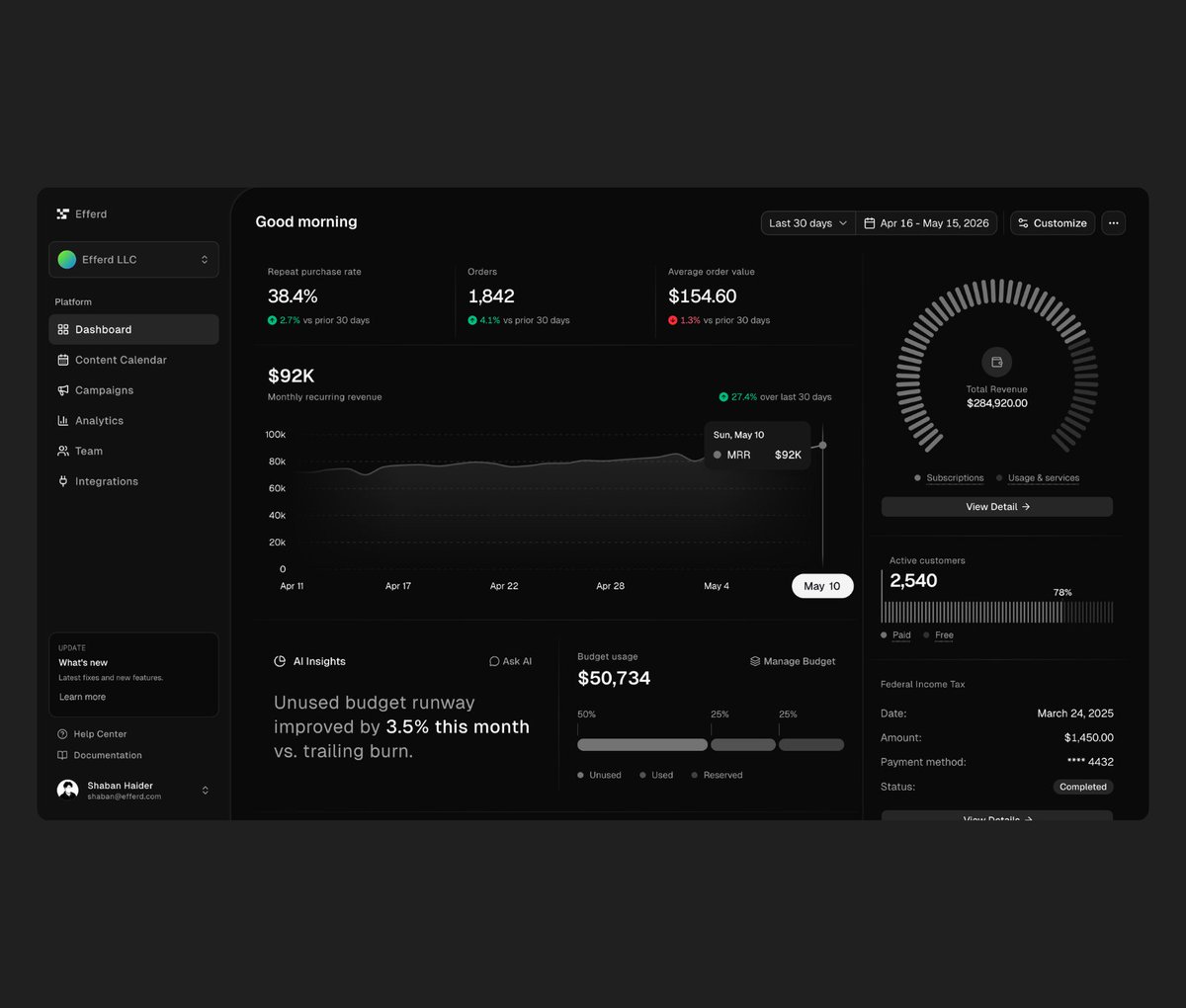 efferdco's tweet photo. Your MVP's dashboard UI shouldn't delay your launch by a single day.

Full-featured @shadcn admin &amp; analytics blocks tailored for Next.js. Just copy the prompt, let your AI agent handle the layout, and deploy.

Launch faster today 👇 https://t.co/JHvJpHEfAV