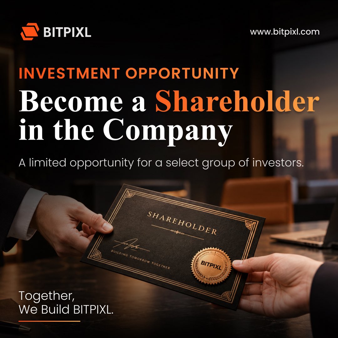 BitpixlOfficial's tweet photo. BITPIXL INVESTMENT OPPORTUNITY

Hello everyone, we’re excited to share a new opportunity with you.

We’re opening a limited investment opportunity for a small number of community members to invest in Bitpixl and become equity shareholders in the company.

We are looking for 4–5 serious investors interested in making a substantial investment and becoming part of Bitpixl’s long-term journey and growth. Investments of various sizes are welcome.

All investments will be handled through formal documentation approved by the company and in accordance with applicable laws and regulations. Any equity issuance and shareholder rights will be subject to due diligence, required approvals, agreements, and completion of all legal formalities.

This is an expression of interest only and does not constitute a public offer.

If you’re interested in becoming an equity shareholder in the company, please submit your details through the Google Form below. We will review the expressions of interest (EOI) / investor-intake forms and contact selected investors with further information.

🔗 https://t.co/tJTGiyBHLn

Note: This is an expression of interest only. Investment is subject to due diligence, agreements, required approvals, and applicable laws and regulations.

Together, We Build BITPIXL.