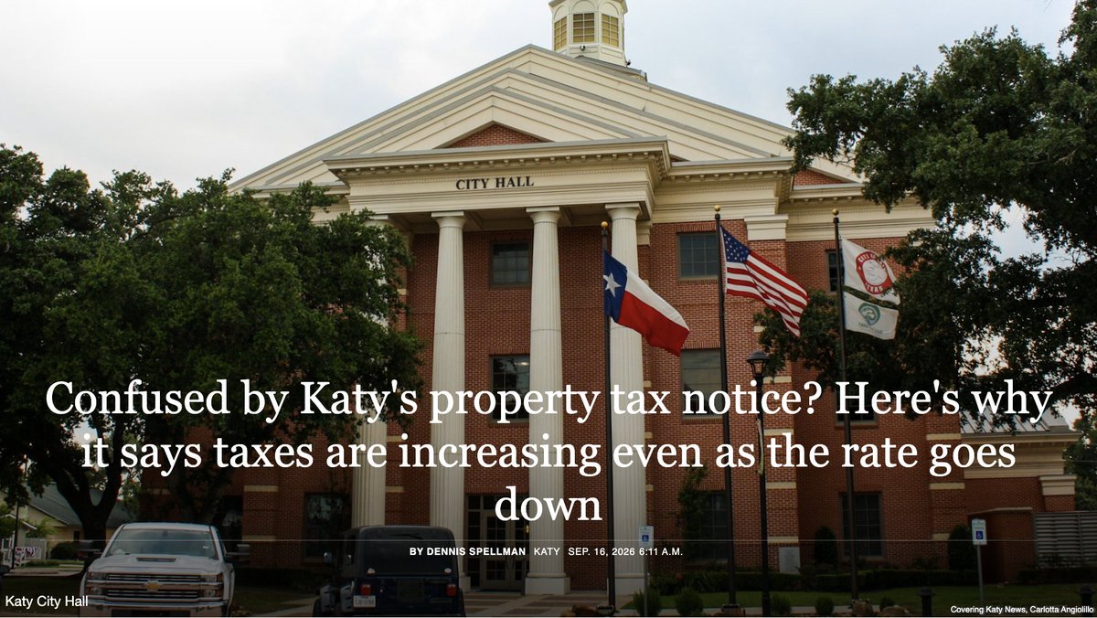 coveringkaty's tweet photo. Katy is lowering its proposed tax rate. So why does the state-required notice call it a tax increase — and could your tax bill still go up?

It sounds complicated. We make it easy to understand.

Read our quick Covering Katy explainer on https://t.co/67Rb0PwNzt. https://t.co/6CceMZM4sR