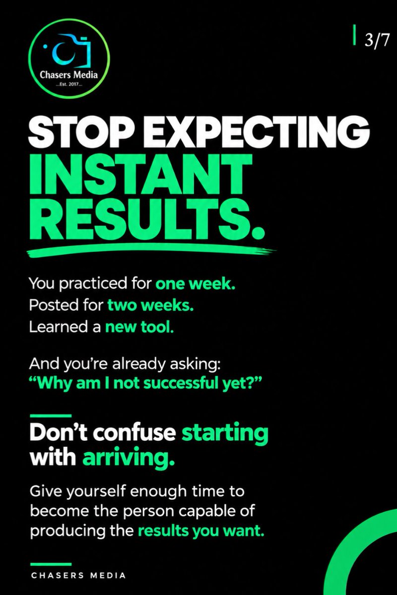 ChasersMedia001's tweet photo. Your first few creations may not get the attention you hoped for.

That doesn’t mean you should quit. Keep creating. Keep learning. Give growth time.

Patience is part of becoming a better creator.

#ChasersMedia #CreatorGrowth #KeepCreating https://t.co/IzthWMwd02