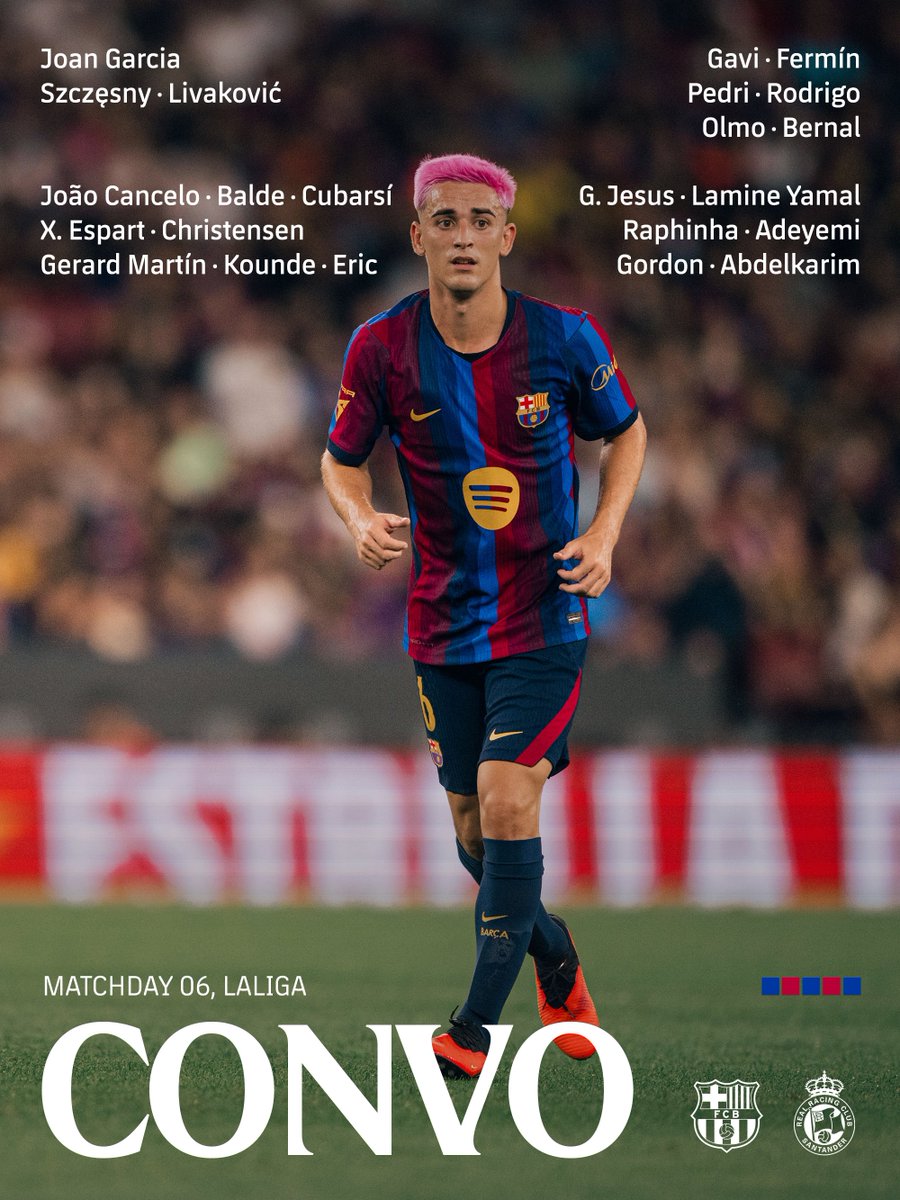 FCBarcelona_cat's tweet photo. 📋 𝗖𝗢𝗡𝗩𝗢𝗖𝗔𝗧𝗢̀𝗥𝗜𝗔 #BarçaRacing https://t.co/NCIsmOwe0X