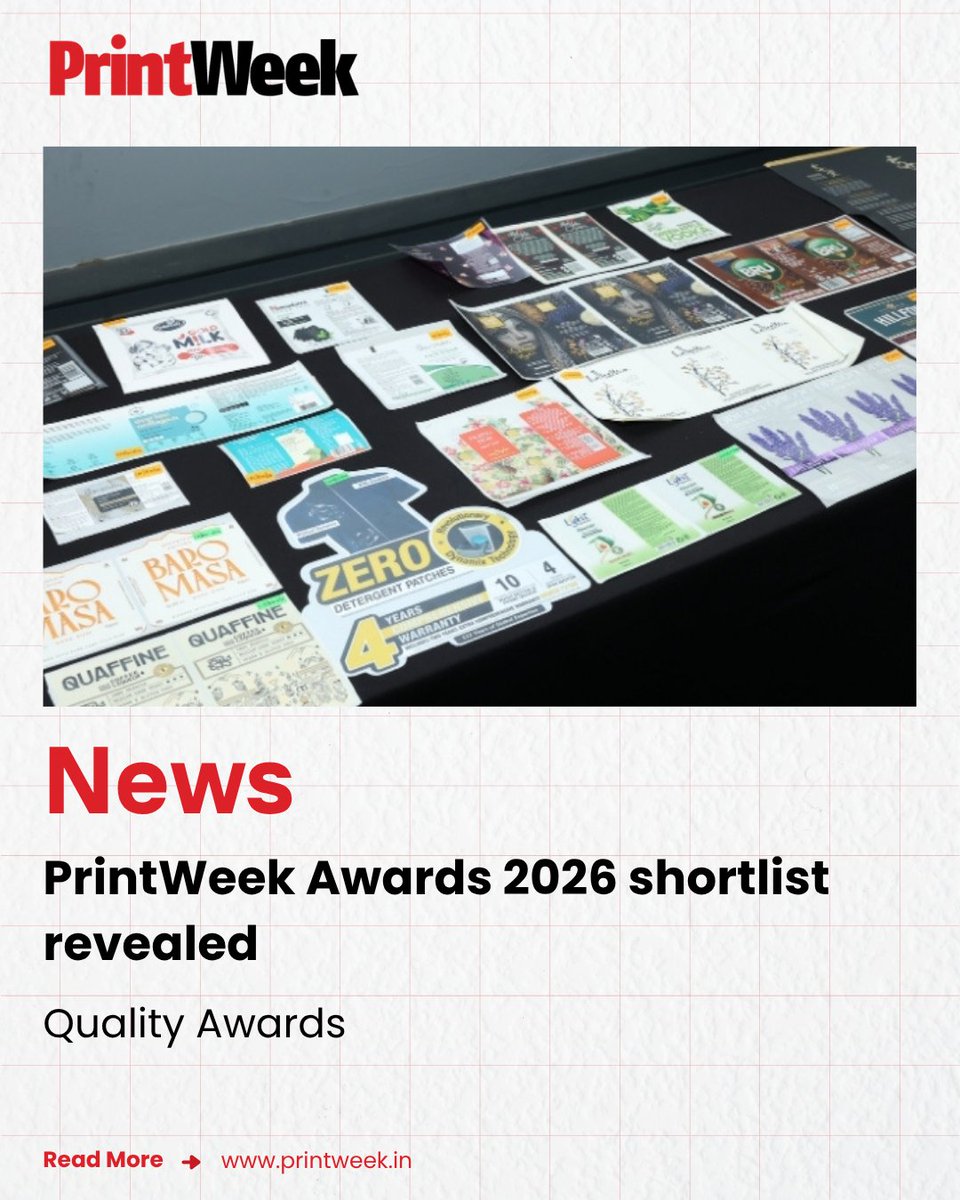 printweekindia's tweet photo. The PrintWeek Awards 2026 shortlist for Quality Awards is out. 

The Quality Awards cover 19 categories, including Digital Printer, Book Printer, and Packaging Converter of the Year. Winners will be announced on 7 October. 

See the shortlist: https://t.co/t799L8G7g3

#PrintWeek https://t.co/mWUtaaOs8w