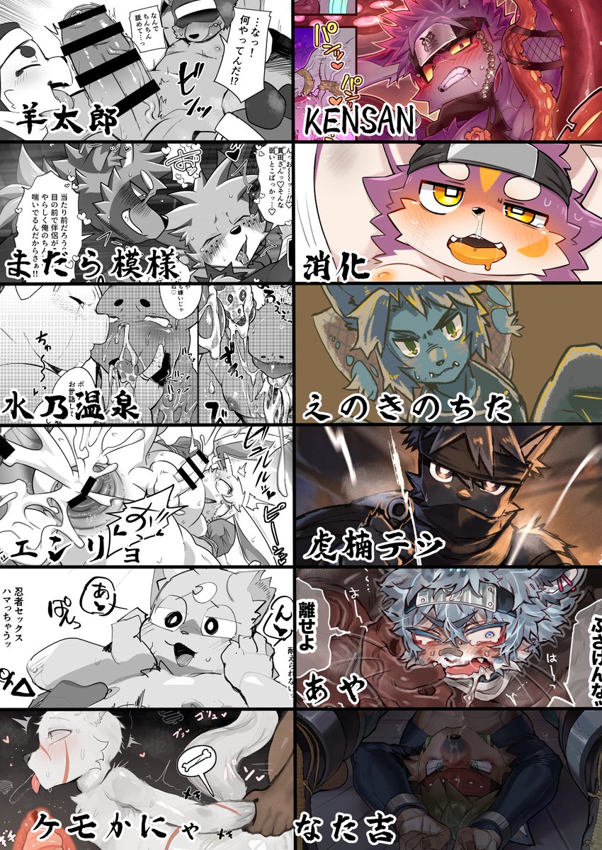 manaartR18's tweet photo. けもケット17にて新刊【忍びの夜は長い】を頒布します！

忍者オスケモがテーマのアンソロジーです！
豪華25名の作家による、さまざまな「忍者オスケモ」をぜひお楽しみください！

【頒布先】けもケット17
【仕　様】B5 / P146
【スペース】I-17 HARD DROP
【値　段】3000円 https://t.co/bWVJ3ELYsh
