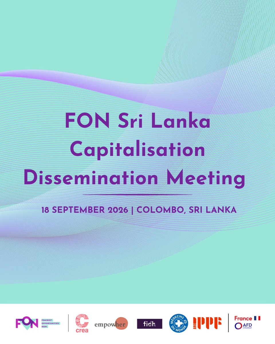 ThinkCREA's tweet photo. From tea estates to courtrooms, digital spaces to disability rights.

For 4 years, 23 feminist organisations across Sri Lanka have worked with structurally excluded communities to address gender-based violence.

On 18 Sept, we reflect on this journey. Stay tuned.

#ThinkCREA https://t.co/RZHZxFs4DK