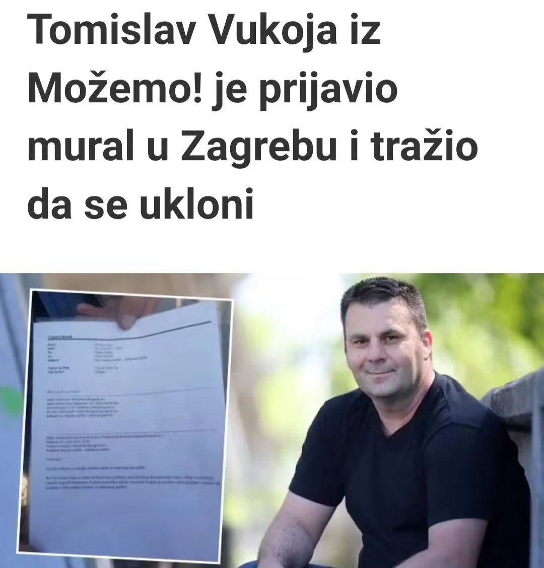doremifaso83291's tweet photo. Ucinimo ga poznatim !!!!
Upravo je taj Vukoja (član Možemo) 2021. godine prijavio mural generala Praljka na križanju Remetinečke ulice i Ulice Ive Robića, a koji je potom obrisan. https://t.co/HoWVkb2hui