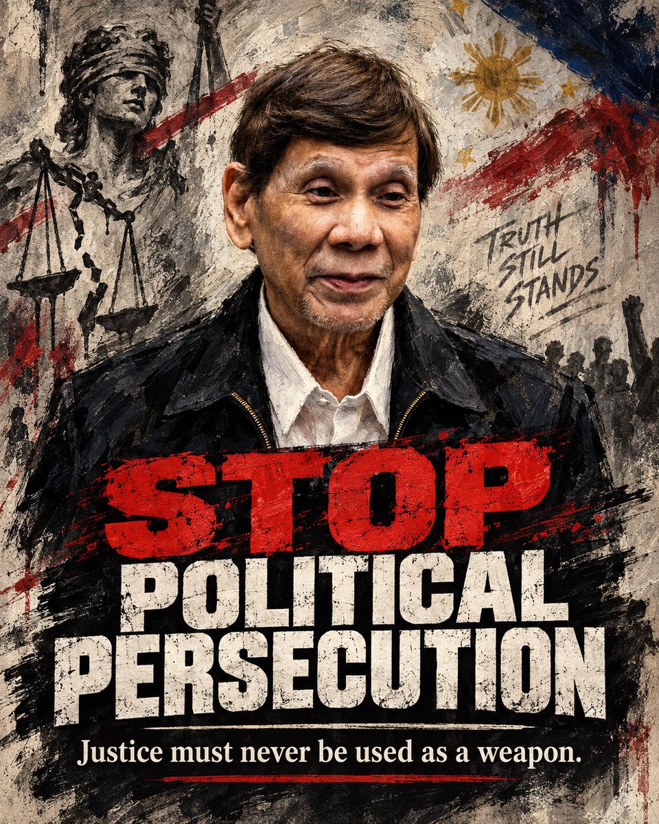 ericab17619's tweet photo. 81 years old. Taken from his country. Detained 18 months. Now standing before a foreign court.

Justice—or political persecution dressed in legal robes?

Governments change. Power changes hands. But the precedent we tolerate today may become the weapon used tomorrow.

HISTORY WILL JUDGE. 🇵🇭